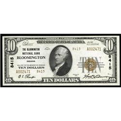 Bloomington, IN - $10 1929 Ty. 2 The Bloomington NB Ch. Bloomington, IN