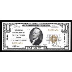 Green Castle, IN - $10 1929 Ty. 1 The Central NB Ch. # Green Castle, IN