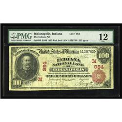 Indianapolis, IN - $100 1902 Red Seal Fr. 686 The India Indianapolis, IN