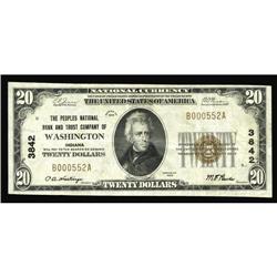 Washington, IN - $20 1929 Ty. 1 The Peoples NB & TC Ch. Washington, IN