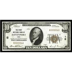 Davenport, IA - $10 1929 Ty. 1 The First NB Ch. # 15A s Davenport, IA