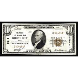 Forest City, IA - $10 1929 Ty. 1 The Forest City NB Ch. Forest City, IA