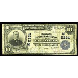 Greenfield, IA - $10 1902 Plain Back Fr. 634 The First Greenfield, IA