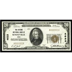 Knoxville, IA - $20 1929 Ty. 1 The Citizens NB Ch. # 46 Knoxville, IA