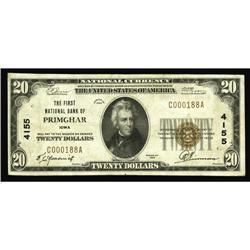 Primghar, IA - $20 1929 Ty. 1 The First NB Ch. # 4155On Primghar, IA