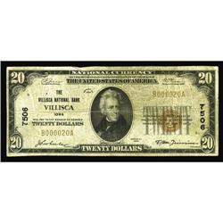 Villisca, IA - $20 1929 Ty. 1 The Villisca NB Ch. # 750 Villisca, IA