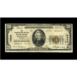 Marion, KS - $20 1929 Ty. 2 The Farmers & Drovers NB Ch Marion, KS