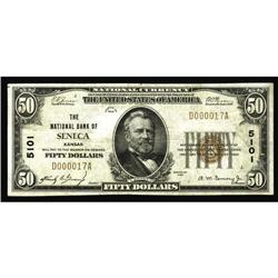 Seneca, KS - $50 1929 Ty. 1 The NB Ch. # 5101This broad Seneca, KS
