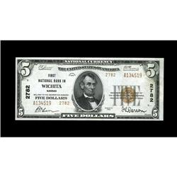 Wichita, KS - $5 1929 Ty. 2 First NB Ch. # 2782The embo Wichita, KS