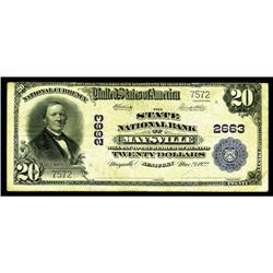 Maysville, KY - $20 1902 Plain Back Fr. 660 The State N Maysville, KY