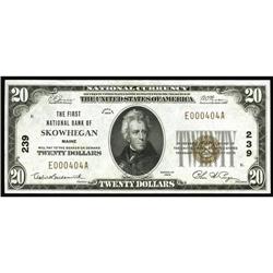Skowhegan, ME - $20 1929 Ty. 1 The First NB Skowhegan, ME