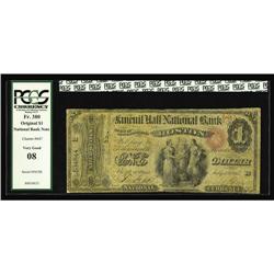 Boston, MA - $1 Original Fr. 380 The Faneuil Hall NB Ch Boston, MA