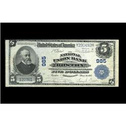 Boston, MA - $5 1902 Plain Back Fr. 598 The National Un Boston, MA