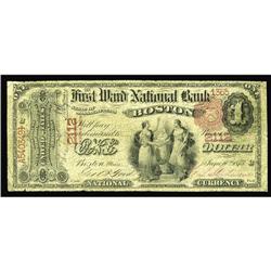 Boston, MA - $1 1875 Fr. 384 The First Ward NB Ch. # 21 Boston, MA