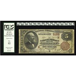 Boston, MA - $5 1882 Brown Back Fr. 477 The National Sh Boston, MA