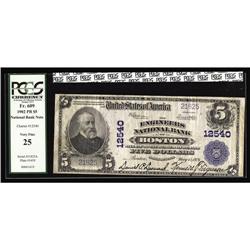 Boston, MA - $5 1902 Plain Back Fr. 609 The Engineers Boston, MA