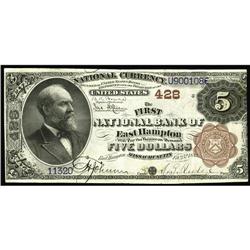 Easthampton, MA - $5 1882 Brown Back Fr. 466 The First Easthampton, MA