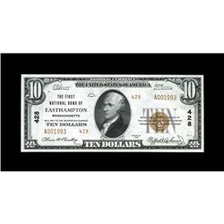 Easthampton, MA - $10 1929 Ty. 2 The First NB Ch. # 428 Easthampton, MA