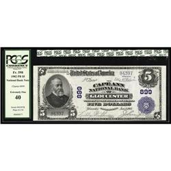 Gloucester, MA - $5 1902 Plain Back Fr. 598 The Cape An Gloucester, MA