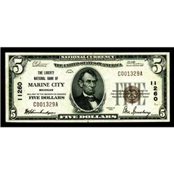 Marine City, MI - $5 1929 Ty. 1 The Liberty NB Ch. # 11 Marine City, MI
