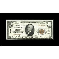 Winona, MN - $10 1929 Ty. 1 The NB Ch. # 3224Three soft Winona, MN