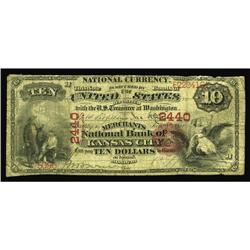 Kansas City, MO - $10 1875 Fr. 419 The Merchants NB Ch. Kansas City, MO