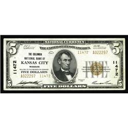 Kansas City, MO - $5 1929 Ty. 2 The Columbia NB Ch. # 1 Kansas City, MO
