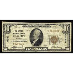 King City, MO - $10 1929 Ty. 1 The Citizens NB Ch. # 63 King City, MO
