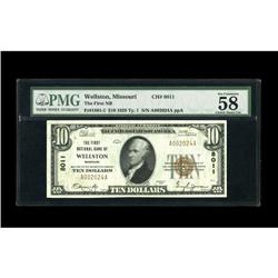 Wellston, MO - $10 1929 Ty. 1 The First NB Ch. # 8011Th Wellston, MO