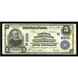 Livingston, MT - $5 1902 Plain Back Fr. 600 The Nationa Livingston, MT