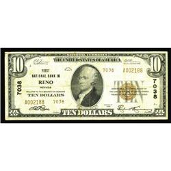 Reno, NV - $10 1929 Ty. 2 First NB Ch. # 7038A problem Reno, NV