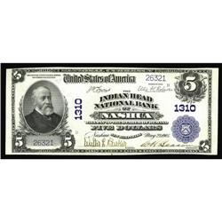 Nashua, NH - $5 1902 Plain Back Fr. 598 The Indian Head Nashua, NH