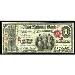 Portsmouth, NH - $1 Original Fr. 380 The First NB Ch. Portsmouth, NH