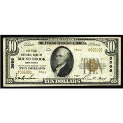 Bound Brook, NJ - $10 1929 Ty. 2 The First NB Ch. # 38 Bound Brook, NJ
