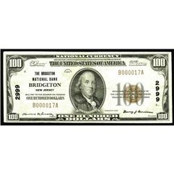 Bridgeton, NJ - $100 1929 Ty. 1 The Bridgeton NB Ch. # Bridgeton, NJ