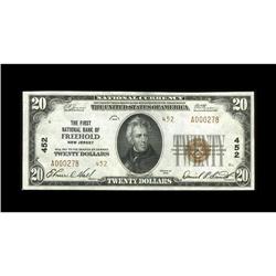 Freehold, NJ - $20 1929 Ty. 2 The First NB Ch. # 452