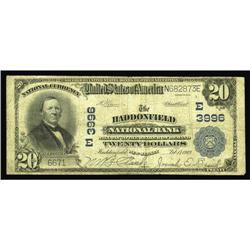 Haddonfield, NJ - $20 1902 Plain Back Fr. 652 The Haddo Haddonfield, NJ