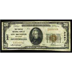 New Brunswick, NJ - $20 1929 Ty. 1 The Peoples NB Ch. New Brunswick, NJ