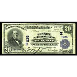 Newton, NJ - $20 1902 Plain Back Fr. 650 The Sussex NB Newton, NJ