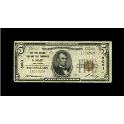 Summit, NJ - $5 1929 Ty. 1 The First NB Ch. # 5061Thi Summit, NJ