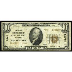West Orange, NJ - $10 1929 Ty. 2 The First NB Ch. # 95 West Orange, NJ