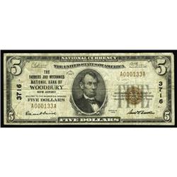 Woodbury, NJ - $5 1929 Ty. 1 The Farmers & Mechanics NB Woodbury, NJ