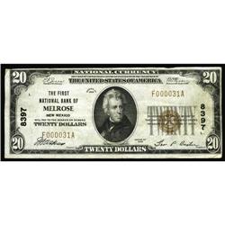 Melrose, NM - $20 1929 Ty. 1 The First NB Ch. # 8397A v Melrose, NM