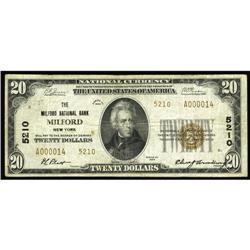 Milford, NY - $20 1929 Ty. 2 The Milford NB Ch. # 5210 Milford, NY