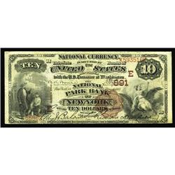 New York, NY - $10 1882 Brown Back Fr. 480 The National New York, NY