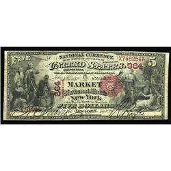 New York, NY - $5 1875 Fr. 401 The Market NB Ch. # 964 New York, NY