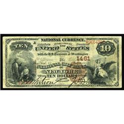 New York, NY - $10 1882 Brown Back Fr. 482 The National New York, NY