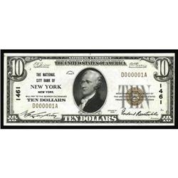 New York, NY - $10 1929 Ty. 1 The National City Bank Ch New York, NY