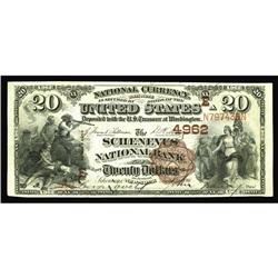 Schenevus, NY - $20 1882 Brown Back Fr. 501 The Schenev Schenevus, NY