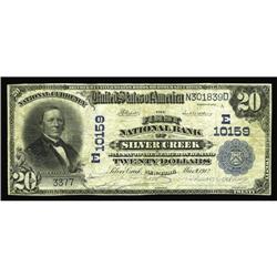 Silver Creek, NY - $20 1902 Plain Back Fr. 654 The Firs Silver Creek, NY